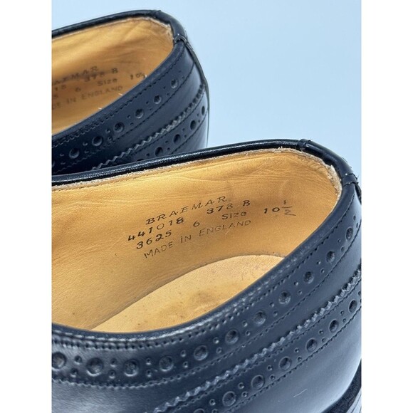 Loake Jones Mens Dress Shoes Black Leather Braemar Brogues Derby Wingtip US 10.5
